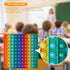 7.8in Big Size P0pp Math Toys , Rainbow Square Fidget Ttoy 100bubbles Stress Relieving Fidget Game for Teachers to Create Kinds of Math Manipulati...