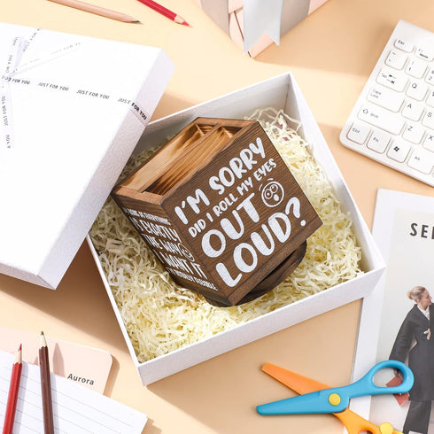 Wooden Spinning Pen Holder for Desk I'll Remember It Later Pencil Holder Cute Organizer Funny Desk Decor Pencil Case Art Supply Storage Box for Ho...