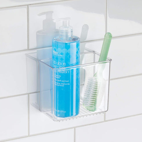 iDesign AFFIXX Plastic Wall Mount Organizer for Kitchen, Bathroom, Office, Bedroom, Garage, Craft Room, 3" x 6" x 5", Clear...