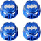 DJX 4PCS Aluminum 17mm bat Hex Wheel Nuts Dustproof Anti-Skid Mount Cap for 1/10 Scale Arrma Losi HSP Redcat 1/8 RC car Truck(Blue)...