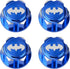 DJX 4PCS Aluminum 17mm bat Hex Wheel Nuts Dustproof Anti-Skid Mount Cap for 1/10 Scale Arrma Losi HSP Redcat 1/8 RC car Truck(Blue)...