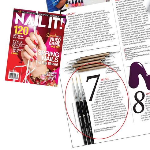 Winstonia Striping Nail Art Brushes for Long Lines, Details, Fine Designs. 3 pcs Striper Brushes with Caps - AMAZING TRIO...