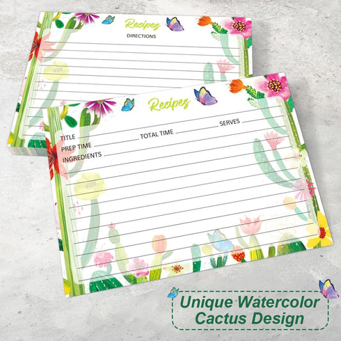 80 Pack Recipe Cards, 5 x 7 inch Cooking Recipe Cards for Recipe Binder, Double-sided Recipe Cards with Lines for Weddings, Bridal Shower, Christm...