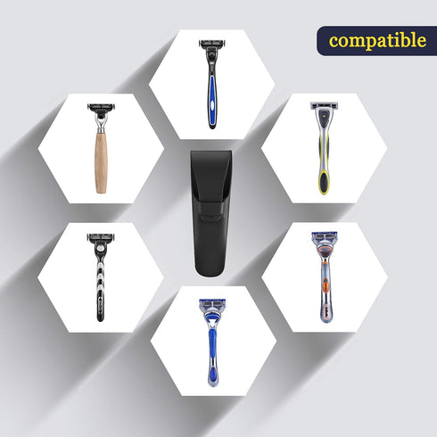 Razor Case for Travel Silicone Safety Waterproof for Gillette Parker Merkur Soft Shaver Case Carrying Cover Bag......