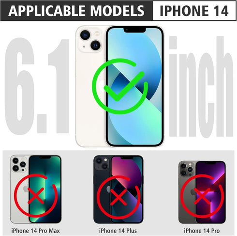 iPhone 14 Waterproof Case, IP68 Full-Body Rugged Protective Shockproof Cover with Clean Sound, Compatible with Support MagSafe Magnetic Wireless C...