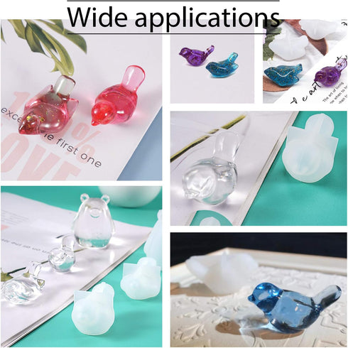 arricraft 10 Pcs 3D Bird Silicone Resin Molds, Epoxy Resin Casting Molds for for UV Resin Jewelry DIY Craft...