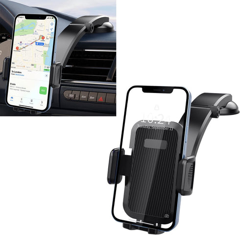 Pack-1 Car Cell Phone Holder, 360 Degrees Long Arm Dashboard Windshield Car Phone Holder, Universal Anti-Shake Smartphone Holder with Strong Sucti...