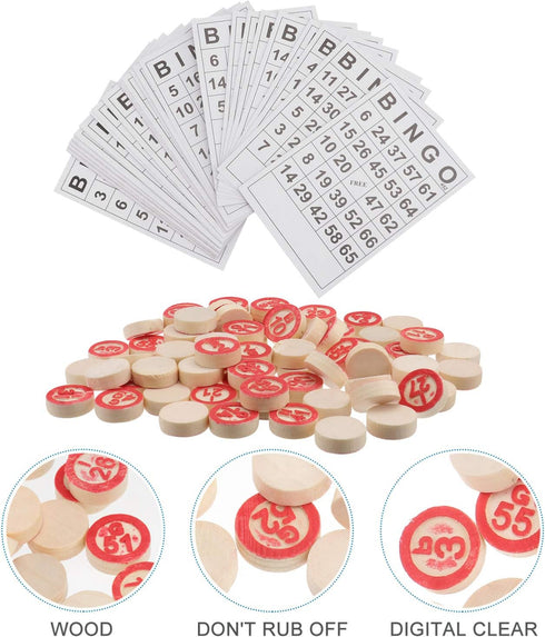 Russian Bingo Lotto Game Set for Family Russian Lotto Board Games Russia Tambola Kit of Wood Barrels Bingo Cards Chips 18mm...