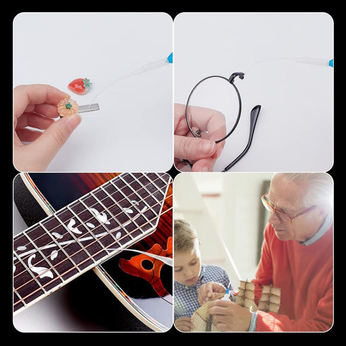 PH PandaHall Glue Tips, 100pcs Plastic Glue Micro-Tips Glue Extender White Precision Applicator for Bottle Model Boats Guitar Fret Slots Hobby Pro...