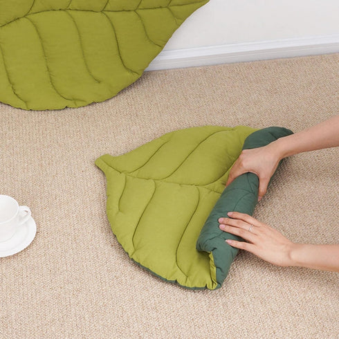 MOJUN Leaf Shaped Pet Mat for Dog Cat, Double Sided Design Cat Puppy Bed Cushion, Super Soft Cotton Portable Camping Sleeping Mat for Cats and Sma...