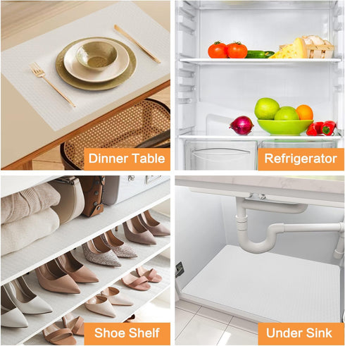 Shelf Liner Non Adhesive Drawer Liner Waterproof Cabinet Liner, Refrigerator Liners for Kitchen, Shelves, Storage and Desks, Clear 17.7"×59"...