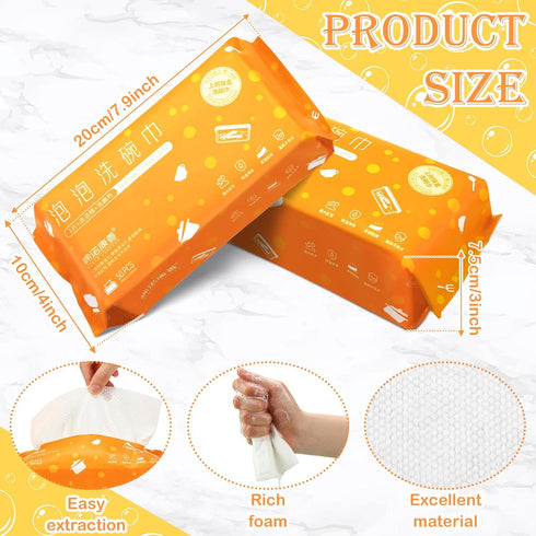 100 Pcs 8 x 8 Inch Travel Size Cleaning Supplies Disposable Sheets for Travel Travel Cleaning Supplies Travel Dish Soap for Road Trips Camping...