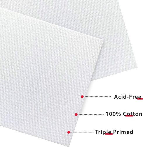 PHOENIX Small Painting Canvas Panels 4x4 Inch, 12 Value Pack - 8 Oz Triple Primed 100% Cotton Acid Free Square Canvas Boards for Painting, White B...
