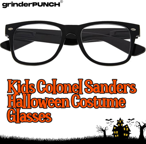 grinderPUNCH Kids Nerd Glasses Clear Lens Geek Costume Black Frame Children's (Age 3-10)...