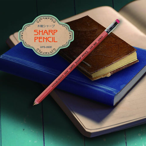 OHTO Mechanical Pencil Wood Sharp with Eraser, 0.5mm, Natural Wood Color Body (APS-280E-Natural)...