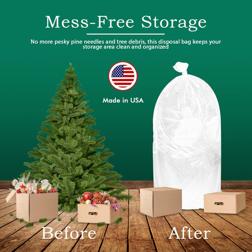 Jumbo Christmas Tree Removal Storage and Disposal Bag – Extra Large Plastic Bags Container to Cover Xmas Trees Up to 9feet 5inch, Heavy Duty, Disp...