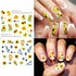 Flower Nail Art Stickers Decals Spring Summer Floral Nail Art Supplies Water Transfer Sunflower Bee Butterfly Design Yellow Flowers Nail Accessori...