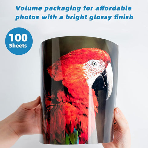 Uinkit 37lb Thin Flyer Paper Glossy 8.5x11 Inkjet 100 Sheets Single Side DIY Chip Bag 135gsm Photos Picture for Inkjet Printer with Dye Ink Printe...