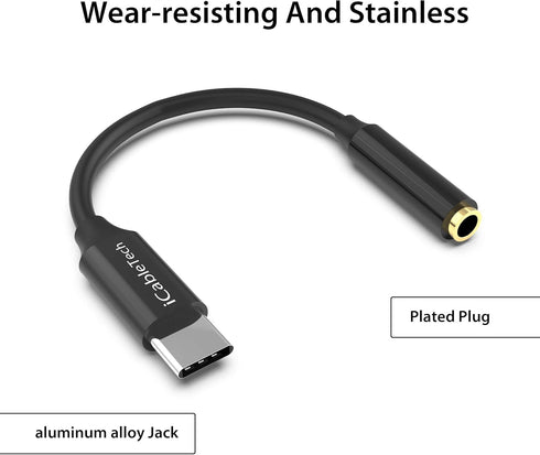 USB C Headphone Adapter, 2 Pack Pixel 2 Headphone Adapter USB-C to Headphone Jack Adapter 3.5mm Audio Hi-Res with DAC Compatible with Google Pixel...