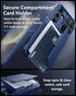 for Samsung Galaxy S24 Wallet Case, Built-in Card Holder (Store 4-5 Cards) & Slide Camera Cover & Kickstand, Military Grade Protection, Rugged Sil...