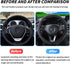 Car Steering Wheel Cover, Leather Auto Steering Wheel Protector, Anti-Slip Car Interior Protection Accessories for Men and Women, 15 inch Universa...