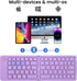 Mini Foldable Bluetooth Keyboard - Portable Wireless Full Size Keyboard (Sync Up to 3 Devices), Ultra-Slim Aluminum Travel Folding Keyboard for iP...