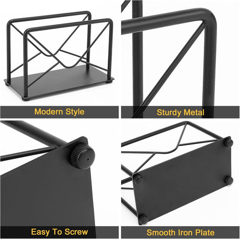 Modern Mail Holder for Home Office, Metal Letter Organizer Sorter for Desk, Cutout Mail Envelope Design, Bill Filling Paper Document Rack, Envelop...