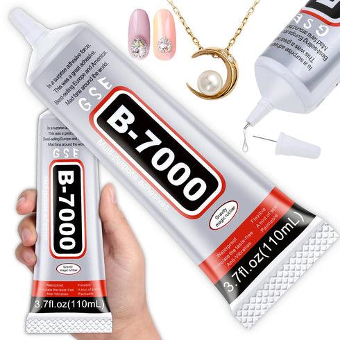 B7000 Rhinestones Glue for Crafts, 110ML Glue of diamond jewelry 3.7fl.oz Clear B-7000 Super Jewelry Glue Transparent Industrial Adhesive for Fabr...