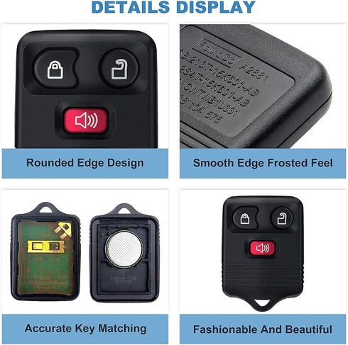 ECCPP for f ord f150 Key fob Keyless Entry Remote Key Fob CWTWB1U212 3 Button - Black for Ford for Mazda for L incoln for M ercury CWTWB1U331 CWTW...
