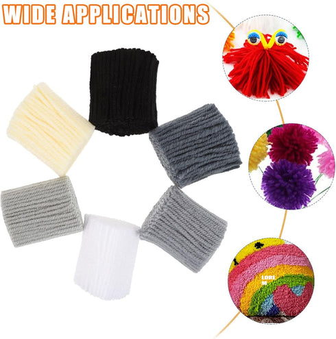 MAGICLULU 12 Rolls Latch Hook Yarn Pre-Cut Rug Yarn Knitting Crafts Yarn Soft Crochet Yarn Colorful Sewing Replace Yarn Threads for Making Pillowc...