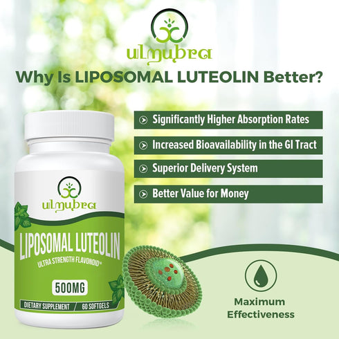 Liposomal Luteolin 500MG, Maximum Absorption, Potent Flavonoid, 60 Softgels, Luteolin Supplement, Non-GMO, Gluten Free...