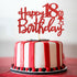 Red Glitter Happy 18th Birthday Cake Topper - Eighteen Cake Topper - 18th Birthday Party Supplies - Cheers to 18 Years Party Decorations...
