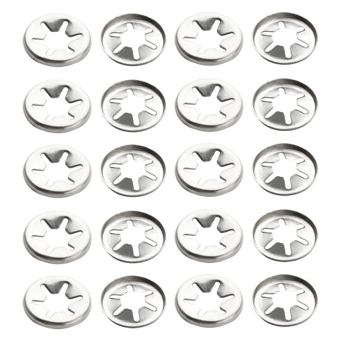 Bettomshin 100Pcs M6 x 15mm Internal Tooth Starlock Washers, 304 Stainless Steel Bearing Clamp Push On Speed Clips Fasteners, Quick Speed Locking ...