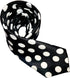 White and Black Polka Dot Tie Necktie Unisex...