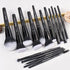 19Pcs ULTRA SOFT Black labeled DENSE HAIR Makeup Brushes set Contains large powder Flat Foundation Ultimate Blending Make up Brush set Blush Face ...