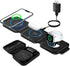 Wireless Charger 3 in 1 with Adapter and Travel Case,Fast Wireless Charging Station,Wireless Charging Pad Compatible with iPhone 14/13/12/11 Serie...