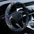 Boho Steering Wheel Cover Elastic Microfiber for Women, Universal Fit 15 inch Car SUV, Hippie Style Protector Cover, Anti-Slip, Breathable, Absorb...