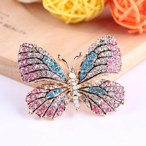 Delicate Butterfly Rhinestone Brooch Pin - Glittering Crystal Butterfly Brooch Pin for Women and Girls...
