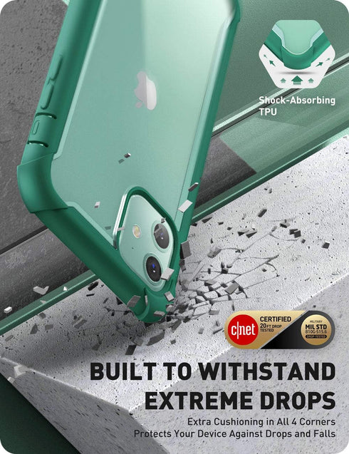i-Blason Ares Case for iPhone 11 6.1 inch (2019 Release), Dual Layer Rugged Clear Bumper Case with Built-in Screen Protector (Mint Green)...