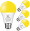 EvaStary Dusk to Dawn Yellow Bug Light Bulbs Outdoor, A19 LED Yellow Bulb for Porch Lights Outside, Auto On/Off 6W(40W Equivalent) 2000K Yellow Am...