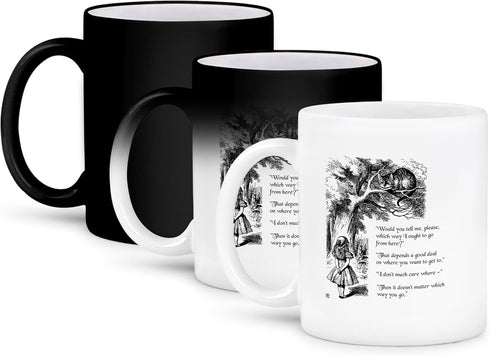 3dRose "Which Way Ought I Go From Here Chesire Cat - Alice In Wonderland Quote" Mug, 11 oz, NULL...