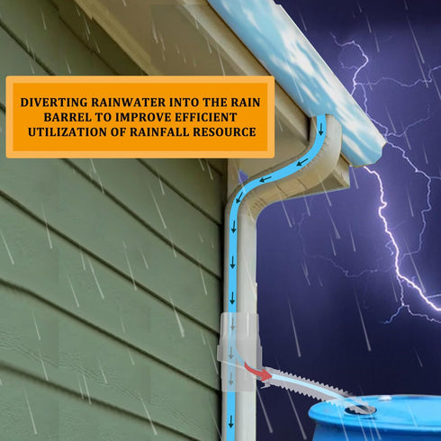 Rain Barrel Diverter Kit, Downspout Diverter for Diverting Water, Rainwater Collection System Fit for 2'' x 3'' Standard Gutter - White...