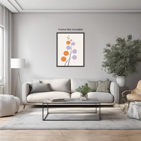 Posterizer 1 pcs-minimalist dainty flowers in orange and purple art 2-Abstract & Modern Art-Floral & Botanical Art-Chic Home Decor- unframed wall ...