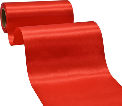 Wide Red Satin Ribbon 6 Inch x 25 Yards Solid Fabric Ribbon for Cutting Ceremony kit Grand Opening Wedding Birthday Party Decoration Bows Chair sa...