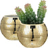 Disco Ball Planter Gold,Disco Ball Vase,Disco Ball Plant Pot,Disco Ball Flower Pot,Mosaic Glass Mirror Ball Planter,Disco Decor Candle Holder Vase...