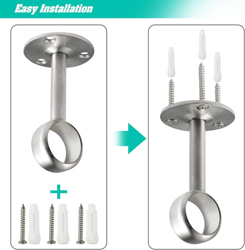 Creatyi Heavy Duty Closet Rod Brackets Closet Shower Curtain Rod Bracket Ceiling-Mount Brackets Closet Rod Holders Closet Pole Sockets Closet Rod ...