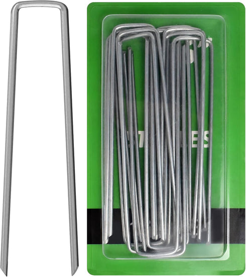 AAGUT 16 Pack Landscape Staples 6 Inch Garden Pins 11 Ga Galvanized Sod Landscaping Pins Heavy Duty Yard Lawn Tent Stakes for Weed Barrier Fabric,...