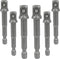6 Packs 1/4 Inch Impact Grade Socket Adapter Set, 1/4 Hex Shank Square Socket Bit Adapter for Cordless Drills & Screwdrivers...
