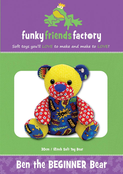 Ben The BEGINNER teddy Bear Sewing Pattern...
