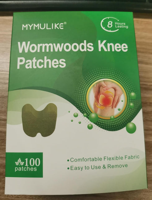 Knee Patches, 100 Count Warming Natural Herbal Plaster Knee Patches, Wormwood Extract Sticker 8 Hours Lasting Reduction Joint Discomfort for Knee,...
